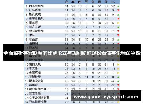 全面解析英冠联赛的比赛形式与规则助你轻松看懂英伦绿茵争锋